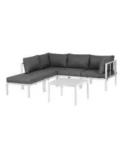 [Gardeon] Aluminium Table and Chairs Lounge Outdoor Sofa Set 6Pieces in Grey