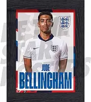 England Bellingham 24/25 Home Headshot Poster A3 Framed
