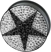 [MoDTanOiz - Flesh tunnels] Acrylic Epoxy Double Flare With Cubic Zirconia Crystal Gauge Earring Ear Piercing available size 0g (8mm) to 1 3/16" (30mm)(1 Pair)
