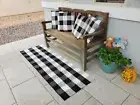 Superior Buffalo Plaid Doormat – Black & White, 2'x6' Checkered Rug