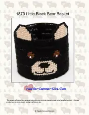 Little Black Bear Basket-Plastic Canvas Pattern or Kit
