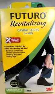 Futuro Revitalizing Dress Socks For Men Moderate Compression Large Black