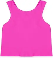 [Kurve] Premium Girls Seamless Supersoft Sleeveless Crop Tank Top - Stretchy Bra, UV UPF 50+ (Made in USA)