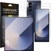 2Sets Hydrogel Screen Protector for Samsung Galaxy Z Fold 6, Inside TPU Film + Front/Back TPU + Cam Lens Screen Protector For Galaxy Z Fold 6