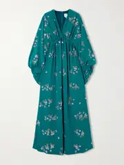 [Huishan Zhang] Huishan Zhang - Leah Embellished Recycled-crepe Gown - Teal - UK 10 UK 10 Blue