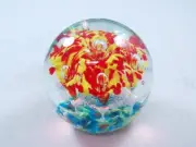 M Design Art Glass Underwater Volcano Scene Paperweight PW-827