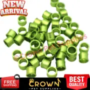 20 PCS Aluminium Closed-loop Leg Bands Parrot Dove Birds Pigeons 8MM Light Green