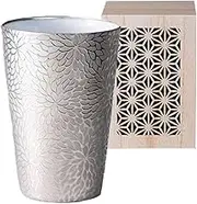 J-Kitchens Ultra Thin Cup, Tumbler, Platinum, Kaisekiku, Wooden Box, 12.5 fl oz (370 ml), Made in Japan