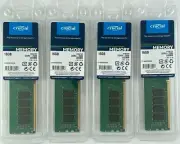 Crucial 64GB (16GBx4) PC4-21300 (DDR4-2666) Memory 4x CT16G4DFD8266 Desktop RAM