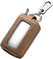 Dual Layer Car key case Holder Leather Pouch Zipper Purse Car Key Holder