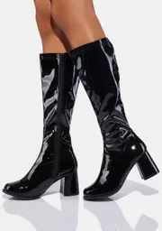 [Ellie Shoes] Go-Go Baby Patent Boots
