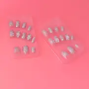 Rhinestone Pearl Nail Tips Full Cover Fake Nails Bead Fake Nails Clip On Nails