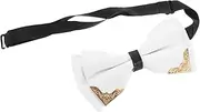 [LIFKOME] Wedding Groom Bow Tie Metal Trim Bow Tie Set Men's Pre-tied Bowties for Bachelor Party