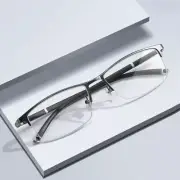 Half Rimless Business Reading Glasses Anti-blue Light Classic Flexible Readers