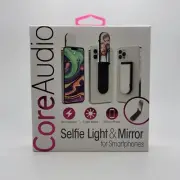 CoreAudio Rechargeable Selfie Light & Mirror for Smartphones 3-Modes Pink
