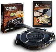 Tortillada – Tortilla Press, Quesadilla/Roti Maker (20 cm) Cast Iron with Recipes E-Book 50 Tortilla Recipes