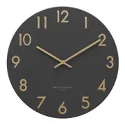 JONES Charcoal 30cm Silent Wall Clock
