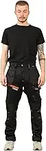 Generation-Plus+® Men’s Pro Work Trousers, Heavy Duty Safety Combat Cargo Pants Multi Pockets & Knee Pad Pockets, Durable Workwear Bottom Plus Size 30-40, Black, 30