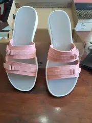 Clarks Breeze Piper Slides Peach Rose Sz 10 M - NWT and Box