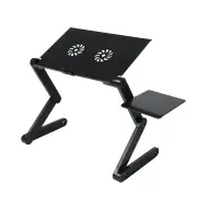 Foldable Laptop Desk Adjustable Stand Sofa Table Tray Mouse Board Portable Riser Black