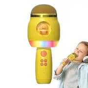 Kids Singing Microphone, Wireless Microphone, for Kids Wireless Cartoon with LED Lights | Portable Singing Supplies for Home and Outdoor