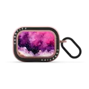 AirPods Pro 2 Bounce Case Painted geode and golden stars - watercolor purple pink galaxy