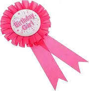 Kisangel Birthday Brooch Tinplate Happy Birthday Award Ribbon Metal Badge Pins Rosette Button Pins Party Supplies Tinplate Badge