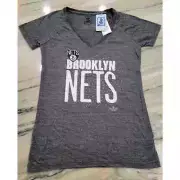 Adidas Brooklyn Nets Women's Stretched T-Shirt NBA Gray Medium NWT