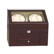 JQUEEN Automatic Wood Watch Winder Display Box 4+9 Storages Ebony