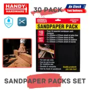 Handy Hardware® Sandpaper Wet Assorted Grits Tear Resistant 225 x 275mm 30PCE