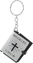 12pcs Mini Bible Keychain Favors Miniature Keychain Mini Verse Christmas Tiny Bible Religious Baptism Church Souvenir Present Party Religious Purse Charm Plastic Frame Silver