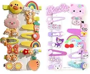 [TQPUWT] Candy Coloured Children's Hair Accessories, 28 Pieces Children's Jewellery Hair Accessories, Girls Hair Accessories, Cartoon Cute Hairpin for Baby Toddler Girls Children, Multicoloured, Yellow, Purple