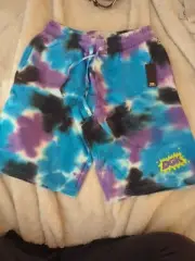 Brand New Mens DGK Invade Fleece Shorts Tie-Dye Med, Blue, Purple, Black NoSmoke