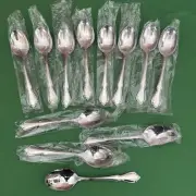 12 OneidaCraft Deluxe Stainless Silverware CHATEAU Teaspoons Flatware Oneida