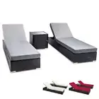 Gardeon Outdoor Sun Lounge Wicker Lounger Setting Day Bed Chair Pool Furniture R