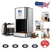 Programmable 12-Cup Drip Coffee Maker with Stainless Steel Finish & Auto-Clean