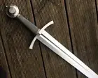 CUSTOM HANDMADE STEEL HUNTING KNIGHT SWORD WITH LEATHER SHEATH. A MUST TRY SWORD