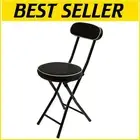 Portable Folding Stool with Thick Padding - Up to 220 lbs, Multicolored Design