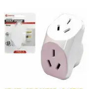 Sansai Double Plug 2 Outlets Angled Adaptor Indoor Adapter Home Socket White