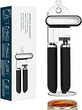 KITCHENDAO Manual Can Opener, 2nd Generation Blade, Handheld Can Opener with Magnet, Super Sharp Cutting Wheel for Smooth Edge Cut, Soft Grip Oversized Knob for Seniors & Arthritis, Easy to Use, Black