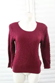 ma ♓ BNWT SIZE M DOTTI RED BURGUNDY LONG SLEEVE KNIT SWEATER JUMPER