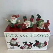 Fitz & Floyd Holiday Elf Tumbling Elves Set of 3 With Original Box NEW IN BOX