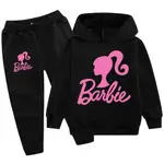 BARBIE KID'S BAJU HOODIE 兒童長袖連帽衫長褲 2 件套男孩/女孩休閒運動套裝