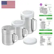 10oz + 10oz + 14oz] Stainless Steel Dredge Shaker Bundle - by