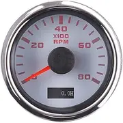 APTPKGDFDK 52mm Tachometer 8000 RPM Tacho Meter Gauge Sensor with Red Backlight for Car Boat Yacht RV 9-30V Camper Accessories Temperature Meter(7000 RPM WS)