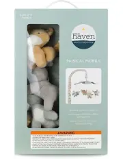 [The Peanutshell] Little Haven Crib Musical Mobile With Soft Plush Woodland Toy
