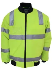 DNC Safety Wear. Hi Vis Hoop Pattern Flying Work Jacket Biomotion Tape 3769