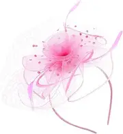 [LALAFINA] Fascinator Mesh Hair Clip Vintage Veil Headpiece Wedding Banquet Party Fascinator Tea Party Headpiece Bridal Headband