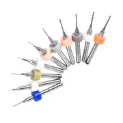 1/8" Shank 0.15mm-1.0mm Tungsten Carbide CNC Precision Micro PCB Drill Bit 2-Set
