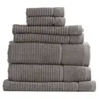 7pc Renee Taylor Cambridge 650GSM Textured Bath/Hand/Face Towel Mat Set Fossil
